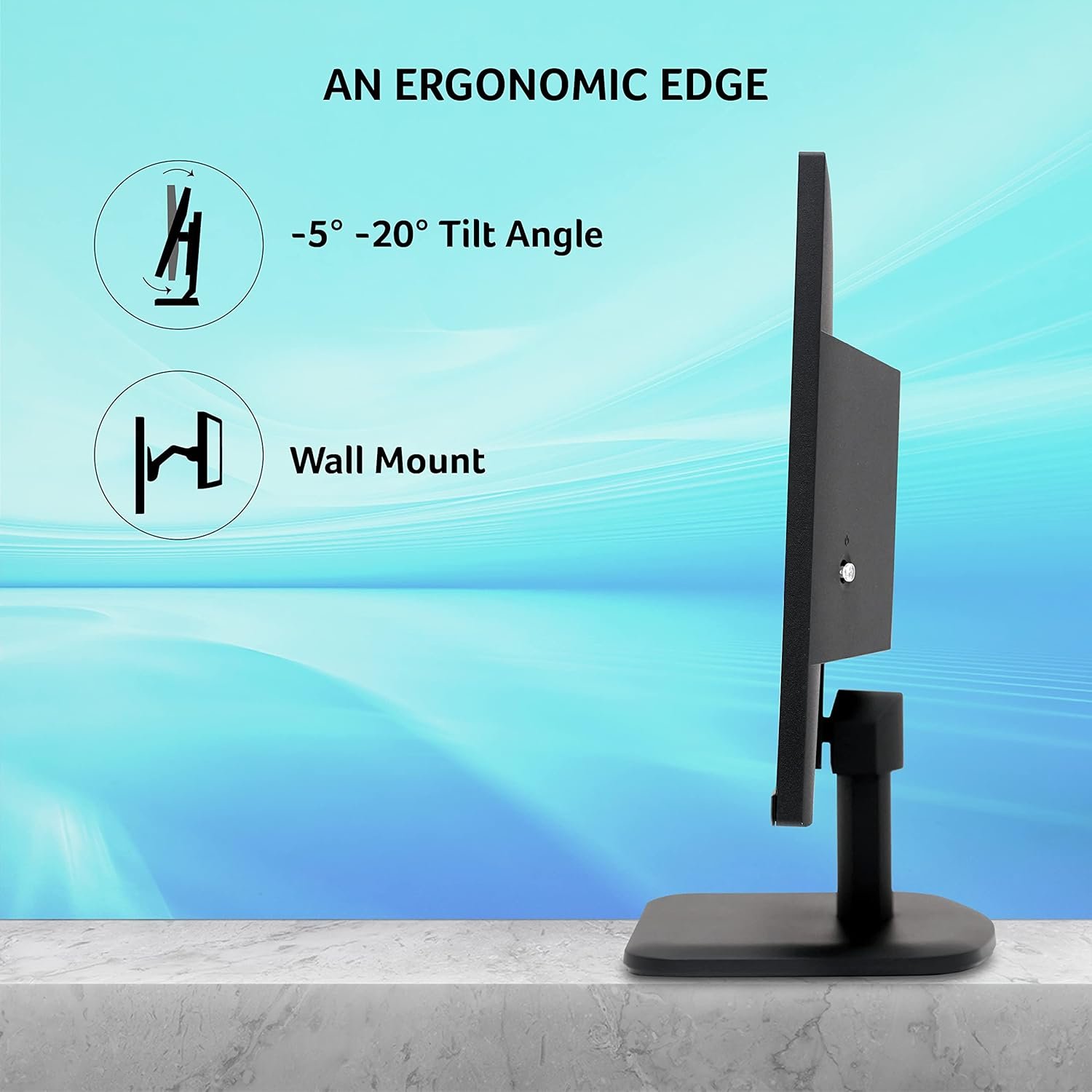 Monitor Acer 21.5 Inch (54.6 cm) EK220QE3BI (UM.WE0SI.303) | IPS Full HD (1920x1080) Backlit LED LCD Monitor, 1 MS VRB Response Time, 100Hz Refresh, 250 cd/m² Brightness, 99% sRGB, HDMI 1.4 & VGA Ports With HDMI Cable, Eye Care Features, Black