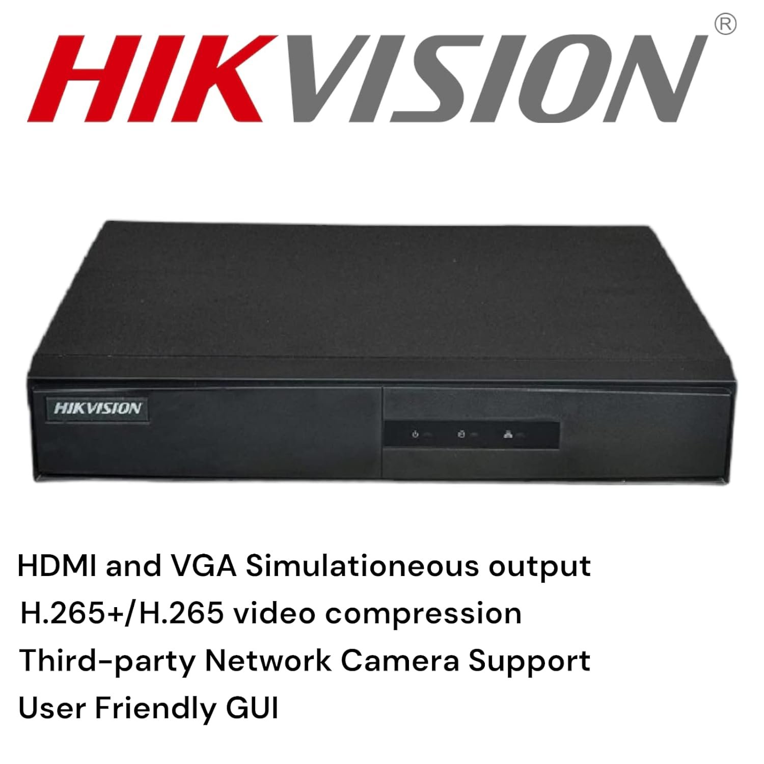 SNVR Hikvision DS-7104NI-Q1/M | 4 Channel Mini 1U NVR, HDMI & VGA, 1 SATA, Supports Up to 4-ch network camera inputs, H.265+/H.265/H.264+/H.264 video compression, Black