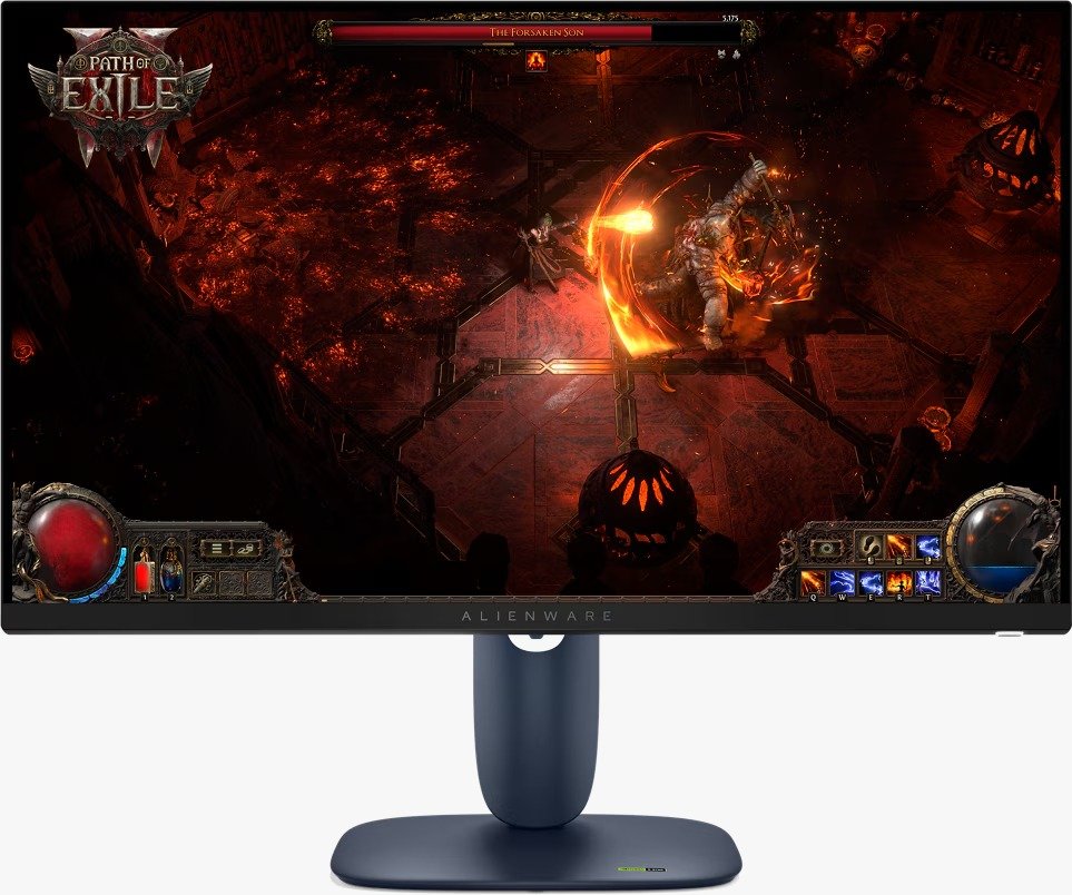 Monitor Dell Alienware AW2725DM Gaming | 27″ QHD Fast IPS display with 180Hz refresh rate and 1ms response. Features FreeSync & G-SYNC support, HDR400, 95% DCI-P3 color, 400 nits brightness, ergonomic stand, and multiple ports for smooth, vibrant gaming.