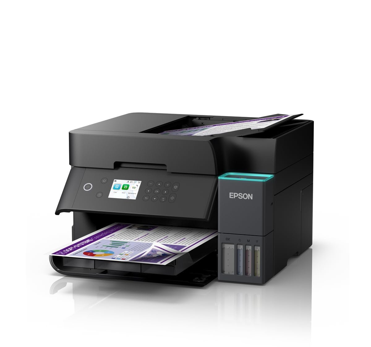 Printer Epson EcoTank L6370 | A4 Wi-Fi Duplex All-in-One MultiFunction Ink Tank Printer, Print, Scan, Copy with ADF, Compact EcoTank Design, Duplex Print & Scan, Black