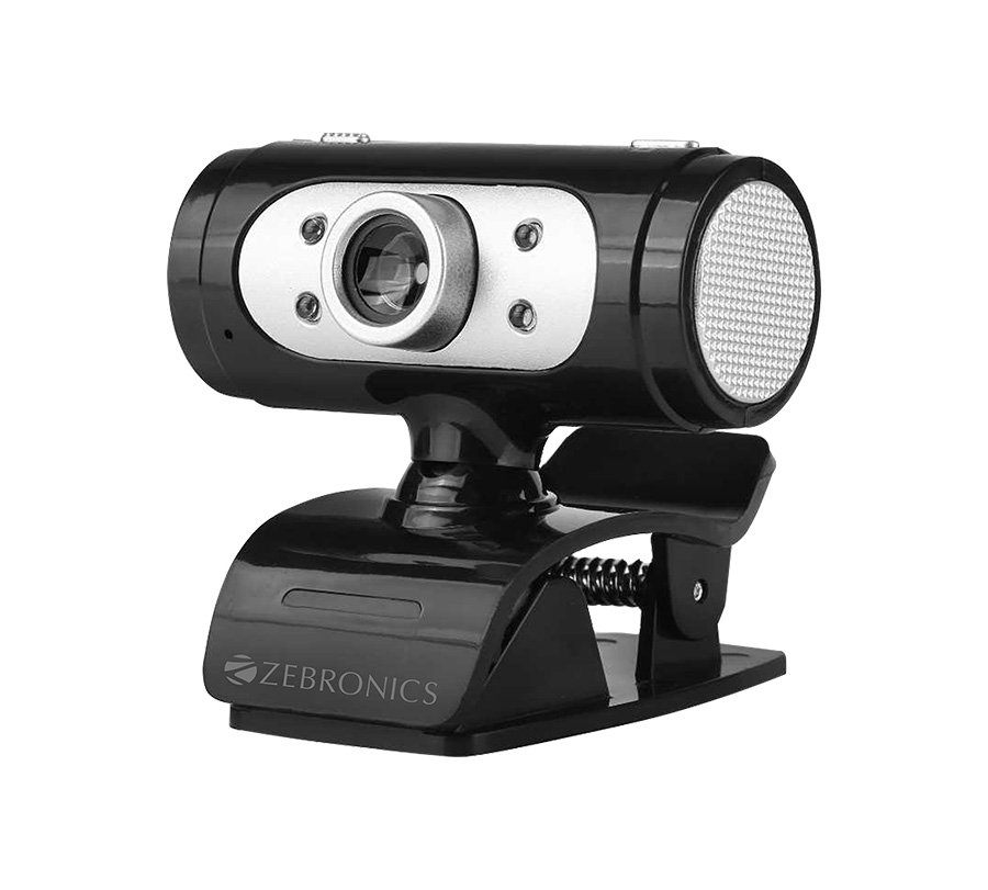 Webcamera Zebronics Zeb-Ultimate Pro (Full HD) Web Camera with 5P Lens,Built-in Microphone,Auto White Balance,Night Vision,Manual Switch for LED (Black)