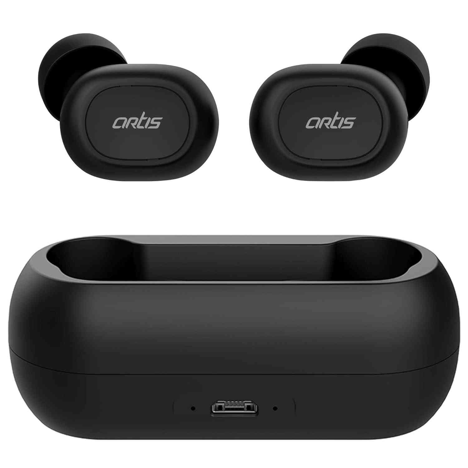 Earphones Artis BE810M True Wireless Bluetooth Stereo Earphones with Charging Case, Compatible with Android & iOS (Black)