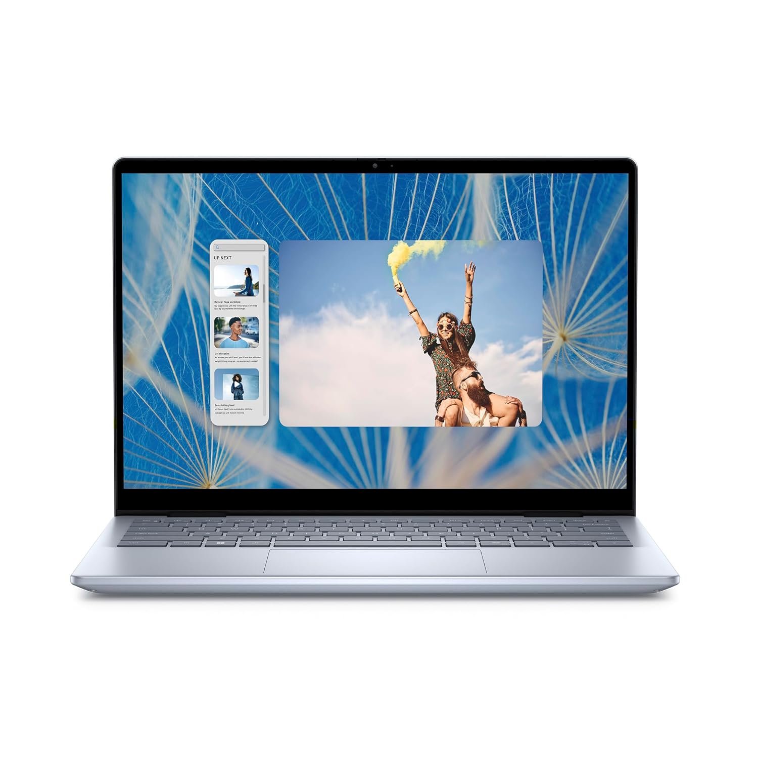 Laptop Dell Inspiron 14 7440 2-in-1 | 14″ FHD+ touch (250 nits, ComfortView), Intel Core 3 100U, 8GB DDR5 RAM, 512GB NVMe SSD, Intel graphics, Windows 11 + Office 2021, backlit keyboard, fingerprint reader, Active Pen, Ice Blue, 1.75 kg, includes bag.