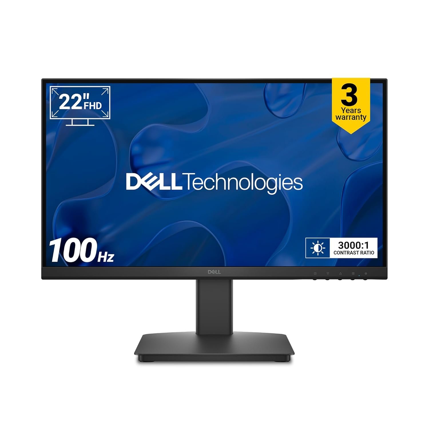 Monitor Dell 22" SE2225HM | FHD (1920×1080), 100Hz, 5ms, VA panel, 3000:1 contrast, HDMI & VGA ports, tilt-adjustable, wall-mountable, metal stand | Black