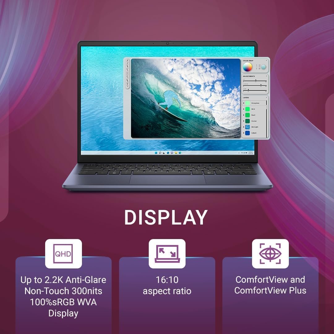 Laptop Dell Inspiron 14 5440 | i5-1334U, 8GB RAM, 512GB SSD, 14" FHD+ 250 nits, Iris Xe, Win11+Office+M365, backlit KB, Ice Blue, no bag.