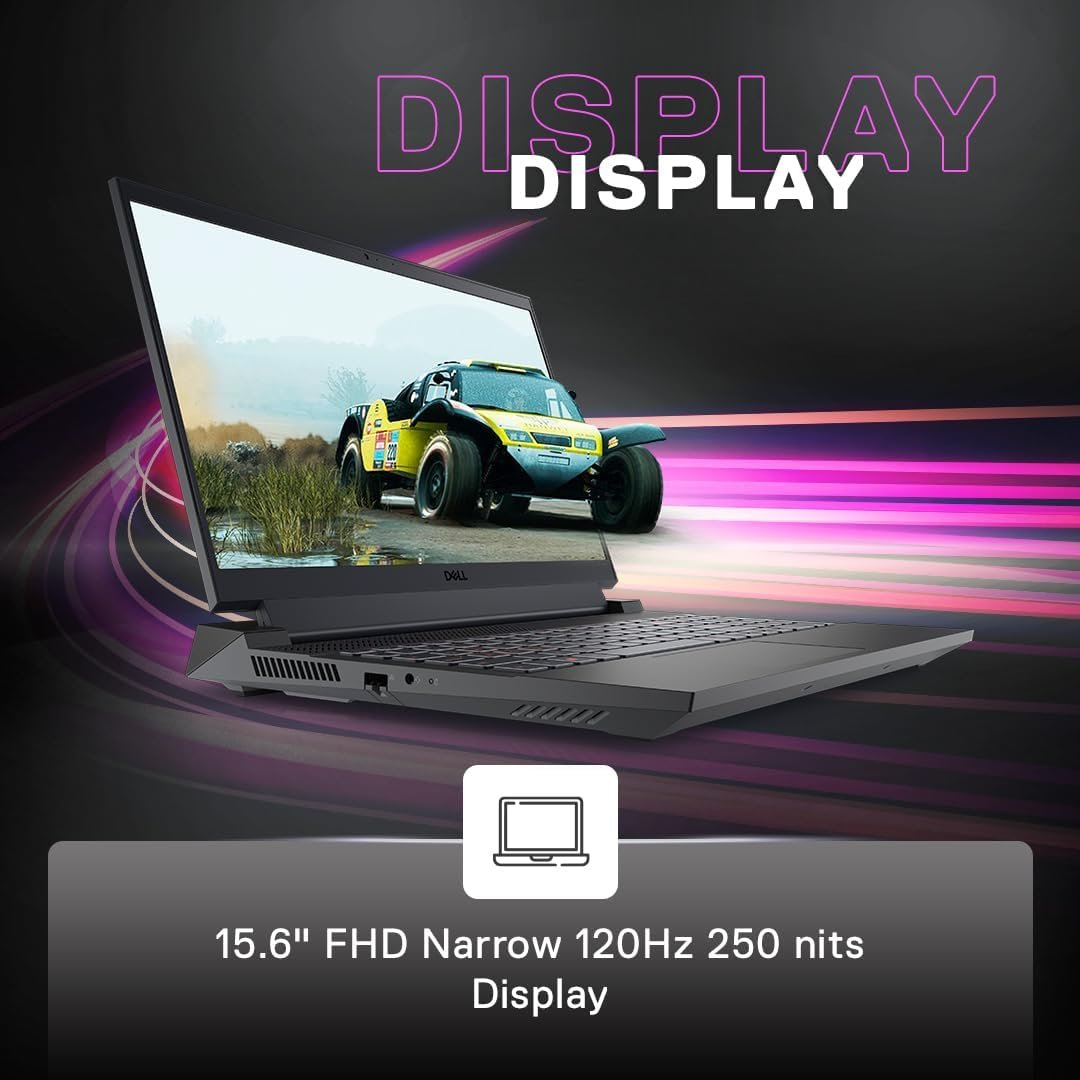 Laptop Dell G15 Gaming 5530, 13th Gen Intel® Core™ i7-13650HX Processor, 16GB DDR5 RAM, 1TB M.2 PCIe NVMe, Win 11 + Office H&S, 15.6 Inch (39.62 cm) FHD Narrow 120Hz 250nits Display, NVIDIA® GEFORCE® RTX 3050 6GB GDDR6, 4 Zone RGB Keyboard, Backpack