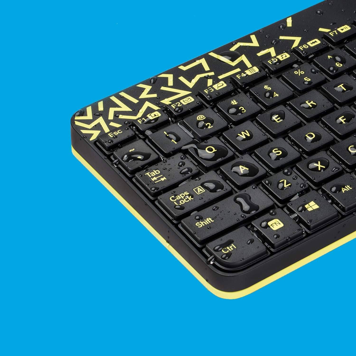 Keyboard & Mouse Logitech Nano Wireless Combo MK240, 12 Function Keys 2.4Ghz Wireless Black & Yellow