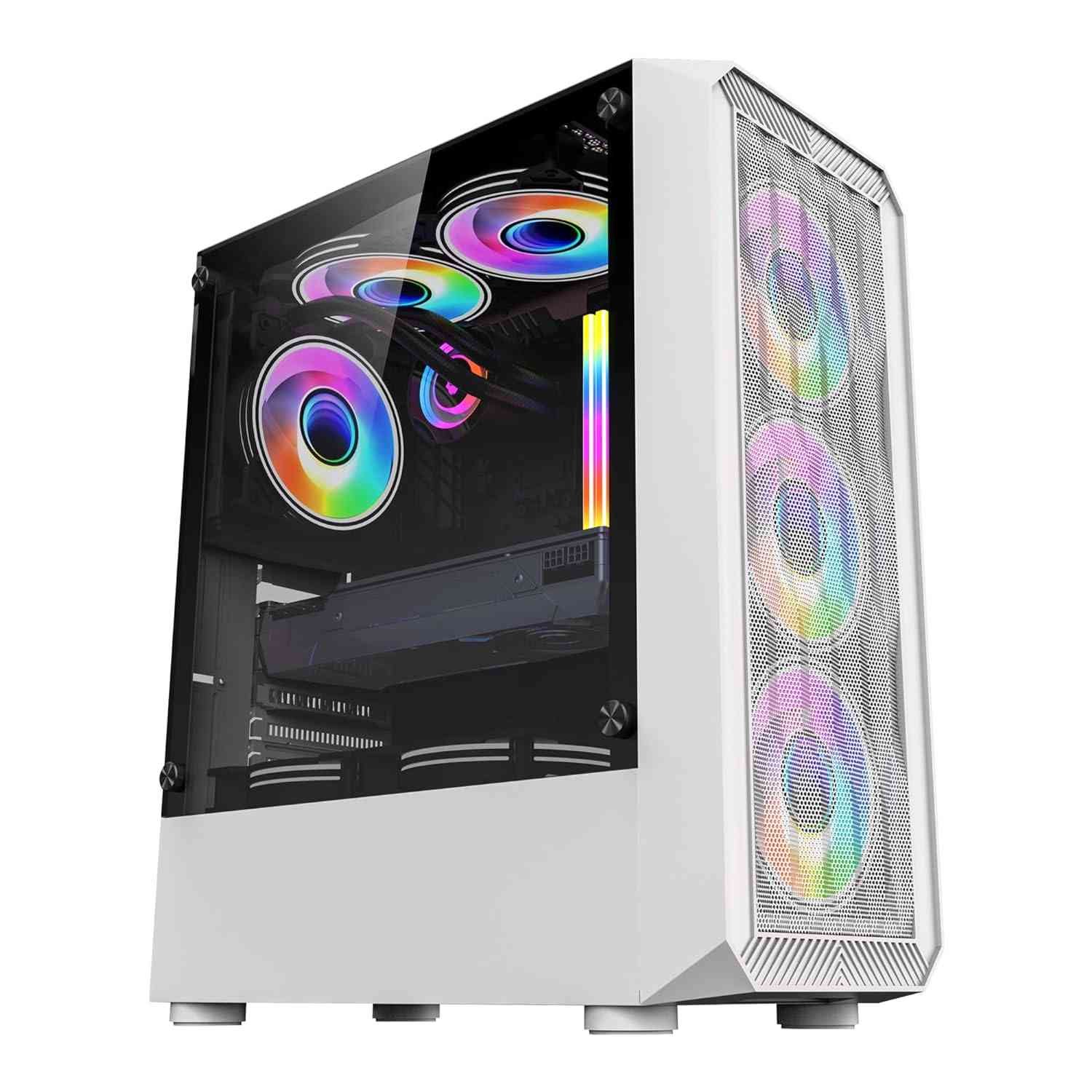 Cabinet Artis Gaming G8322W Without SMPS With Fan | Support Full ATX, Micro ATX  Motherboard, 3 x  RGB Fan with Sturdy built Quality, White