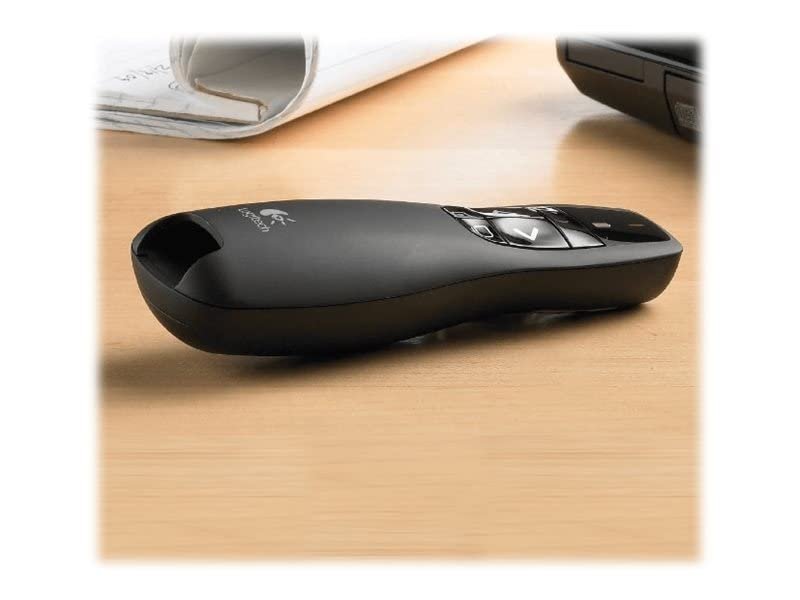 Presenter Logitech R400 | Wireless Laser Remote for Presentation, 50-foot 15-meter range, Compatible with Windows Vista, Windows 7, Windows 8, Windows 10 or later (Color: Black)