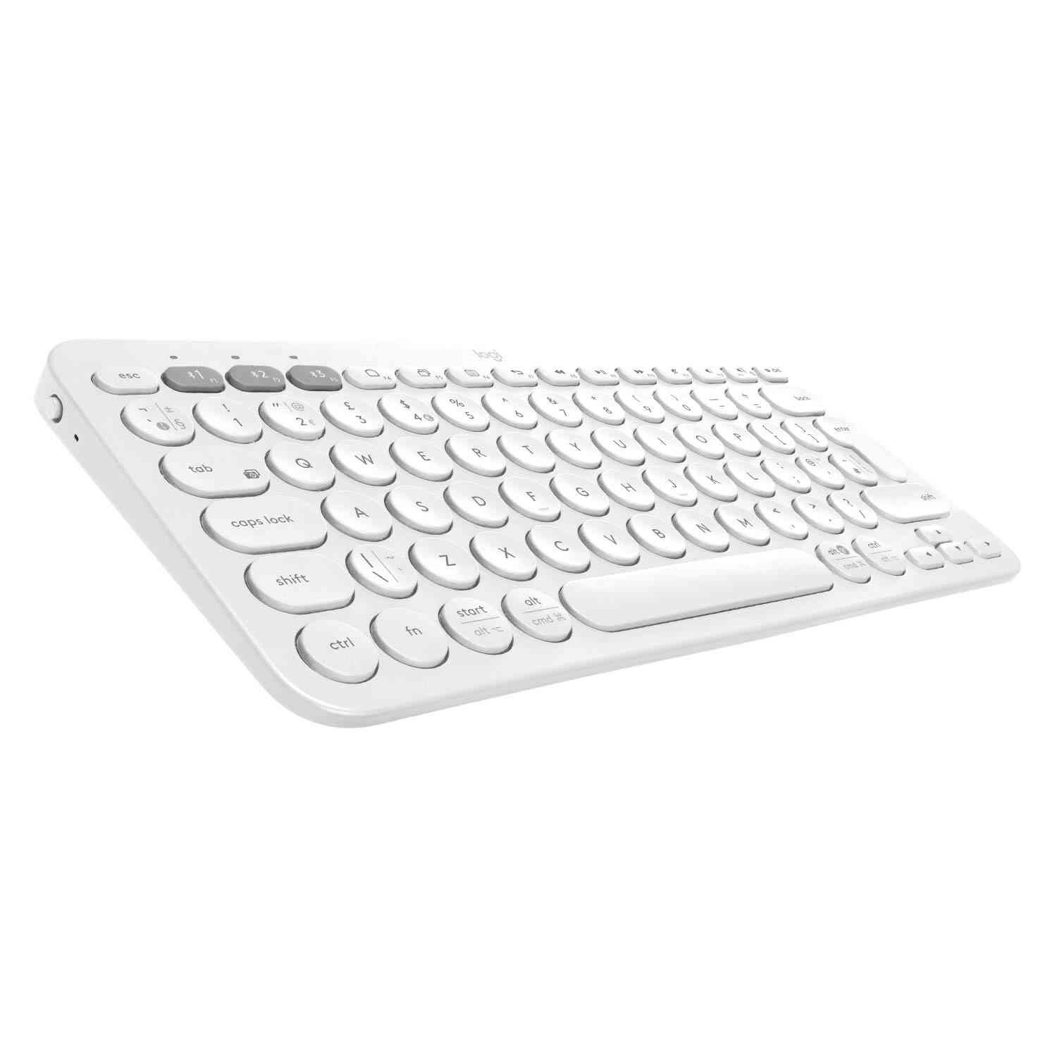 Keyboard Logitech Wireless K380 | Multi-Device Bluetooth Keyboard for Windows, Apple iOS, Apple TV, Android or Chrome, for PC / Mac / Laptop / Smartphone / Tablet (Off White)