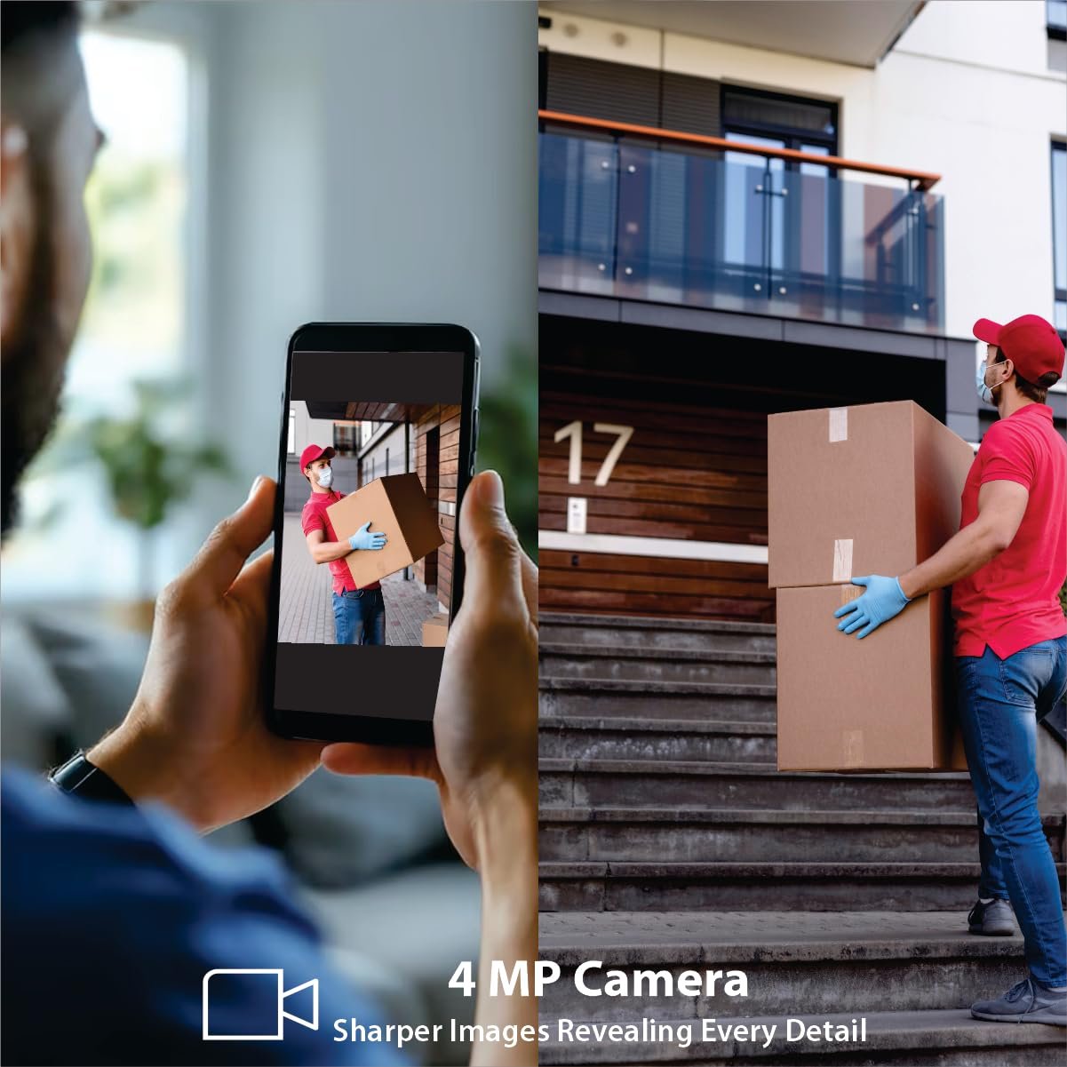 Security Camera CP Plus EZYKAM CP-Z45Q | 4MP Wi-Fi Full Color PT Camera, 4mm Lens, IR Distance 15Mtr, Night Vision, Support Motion Detection, Built-in Mic & Speaker, Works With Google Home, Support MicroSD Card Upto 256GB, White