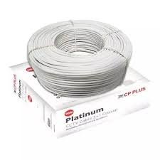 Cable CP Plus CCTV Co-Axial 3+1 CP-ECC-180RS | Length: 180mtr. Solid Annealed Bare Copper Conductor, PVC Insulated, White