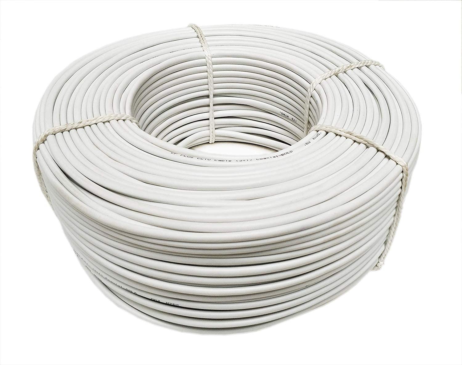Cable CP Plus CCTV Co-Axial 3+1 CP-ECC-180RS | Length: 180mtr. Solid Annealed Bare Copper Conductor, PVC Insulated, White