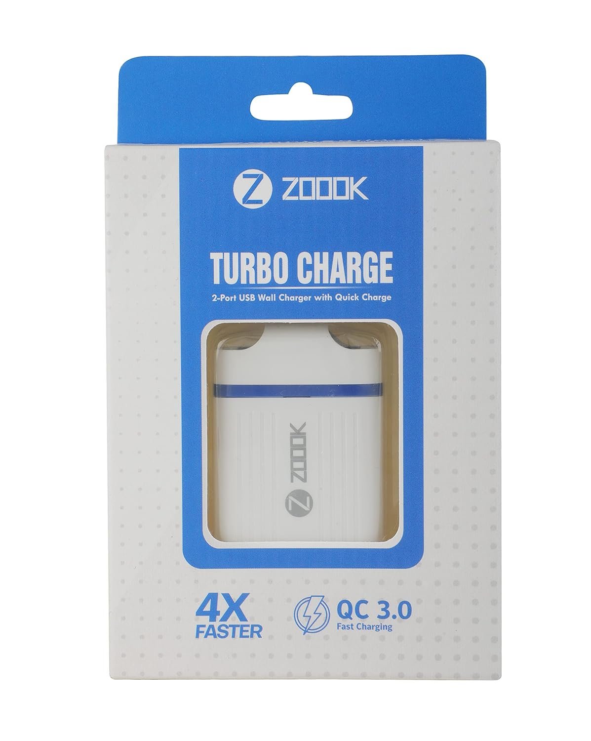 Charger Zoook USB Turbo Charger ZKP-CHARGER-002 | 2 Port Wall Charger with Quick Charge Usb Port, Without Cable