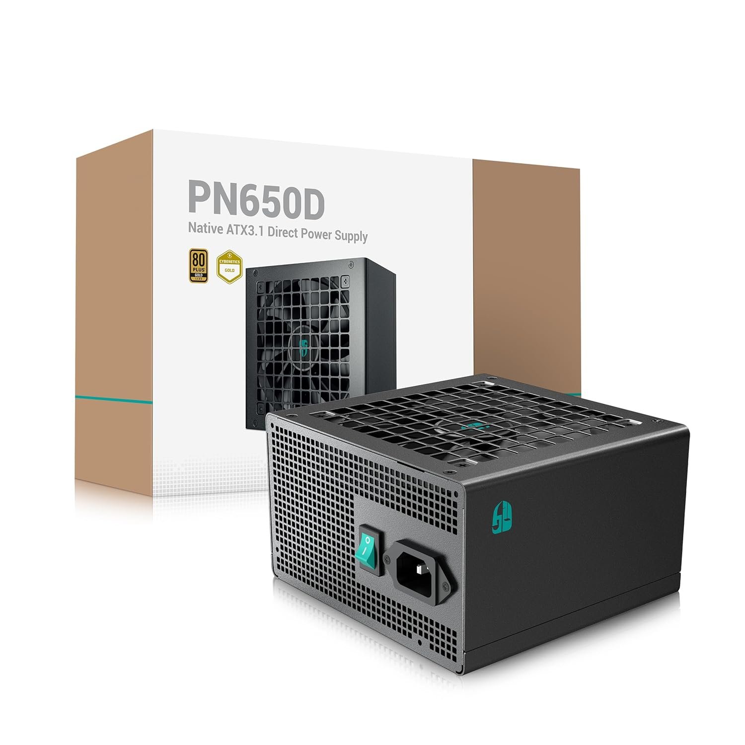 Smps Power Supply Deepcool Gamer Storm PN650D R-PN650D-FC0B-JGIN-V2 | 650 Watt, 120mm Fan, 80 Plus Gold Certified, ATX 3.1 Non Modular Power Supply, For Gaming PC, Black