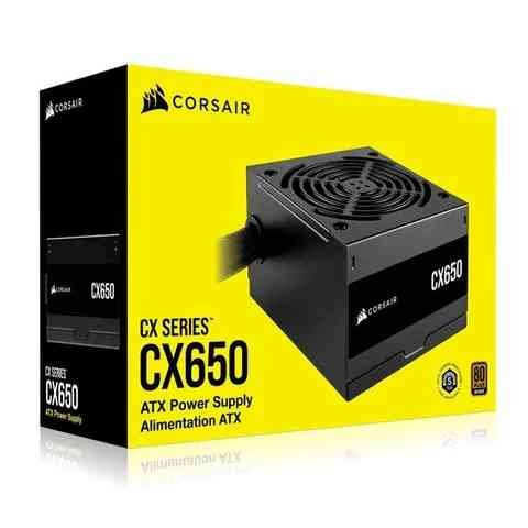 Power Supply Corsair CX650 CP-9020278-IN | CX Series 650 Watt 80 Plus Bronze ATX Power Supply, Compact Design, Low Noise Cooling, Black