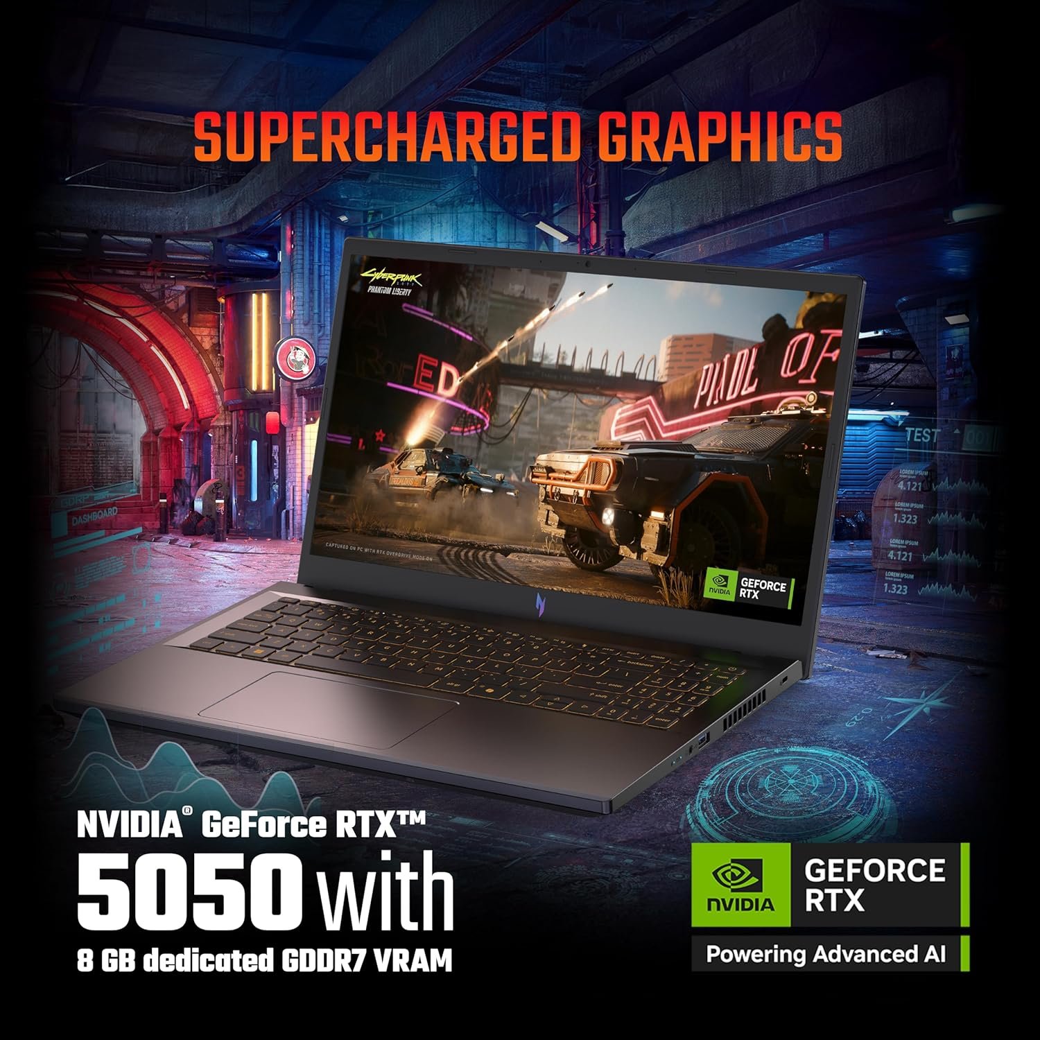 Laptop Acer Nitro V15 ANV15-52 (NH.QZ9SI.001) Gaming Laptop | 13th Gen Intel Core i7-13620H, 16GB DDR4 RAM, 512GB PCIe NVMe SSD, Windows 11 Home, 15.6" 165Hz FHD IPS Display, NVIDIA GeForce RTX 5050 8GB GDDR7, Backpack, Obsidian Black