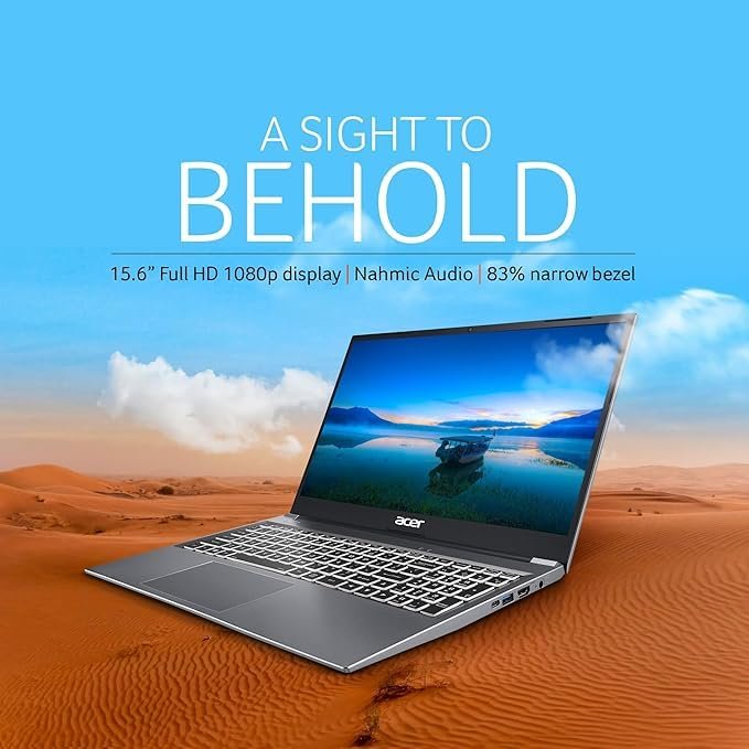 Laptop Acer Aspire Lite AL15-41 (UN.31ZSI.06P) | AMD Ryzen 3 7330U Processor, 8GB DDR4, 512GB Gen3 SSD, Win11H + MSO, 15.6 Inch Full HD IPS Display, High Brightness TFT LCD, Environment Friendly, AMD Radeon, Steel Gray, Backpack, Thin&Light, 1.59Kg