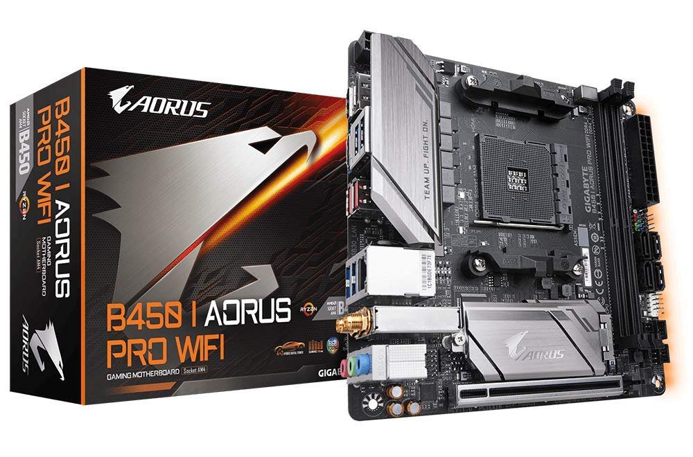 Motherboard Gigabyte B450 I AORUS PRO WIFI | AMD B450 chipset, Intel Dual Band WiFi, M.2 Thermal Guard, RGB Fusion 2.0, ALC1220-VB audio, Intel GbE LAN, 4+2 phase digital PWM, CEC 2019 ready