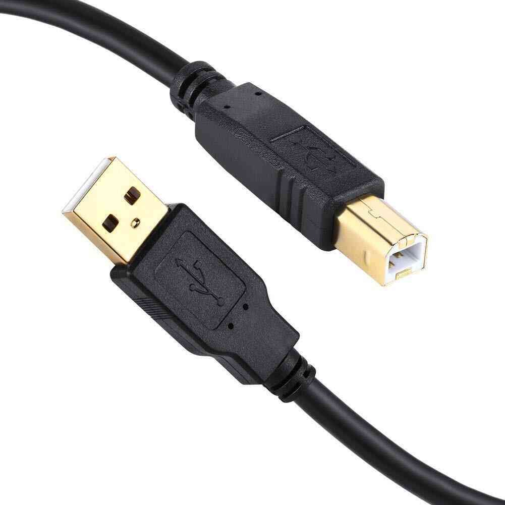Cable Dier Berlin USB 2.0 10mtr, Gold Plated Connectors, High Speed Printer Cable A to B Type, Fully Compatible with all USB B Port Scanner or Printer, 1 Year Warranty, Black
