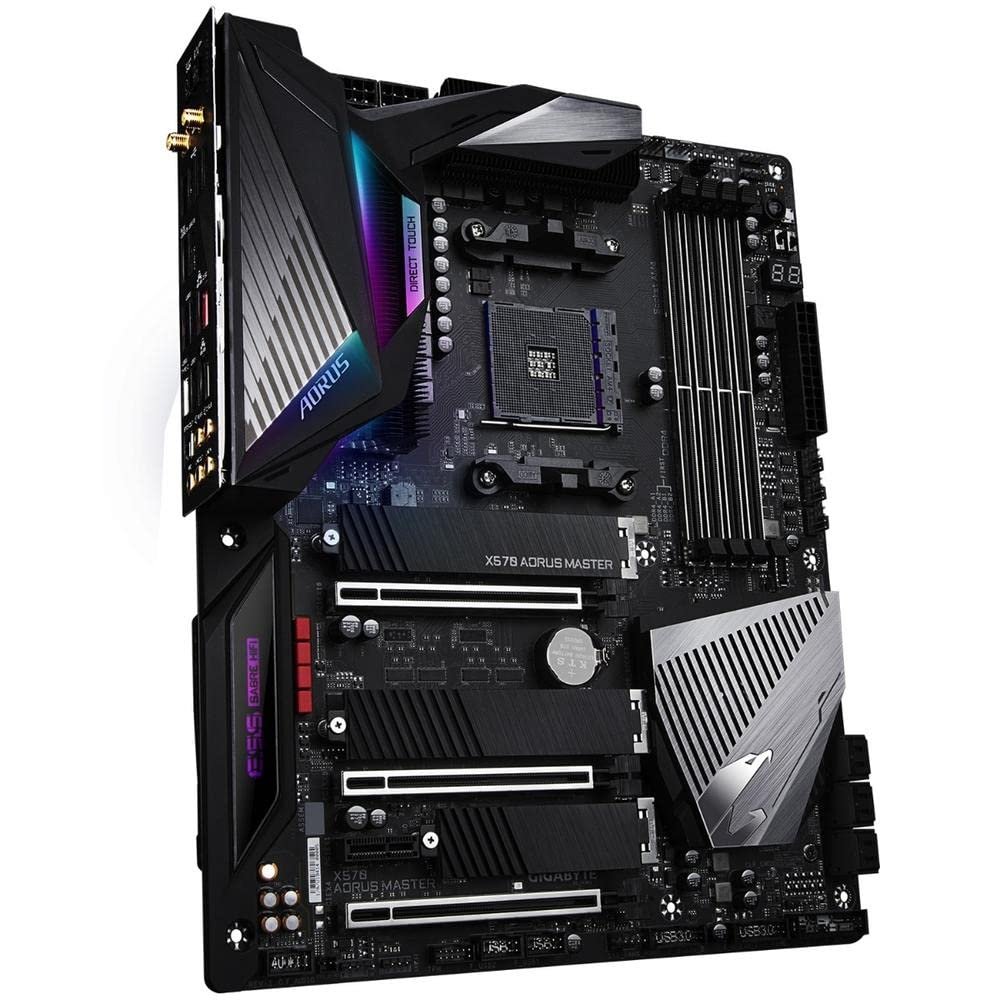 Motherboard Gigabyte X570 AORUS Master | AMD X570 chipset, 14-phase Infineon digital VRM, triple PCIe 4.0 M.2 with thermal guards, Intel WiFi 6, ESS SABRE HiFi audio, 2.5GbE + 1GbE LAN, USB Type-C, RGB Fusion 2.0