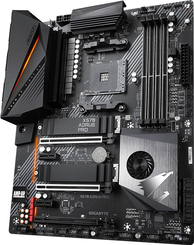 Motherboard Gigabyte X570 AORUS PRO, AM4, PCIe 4.0, Dual M.2, USB-C, GbE LAN, RGB Fusion 2.0