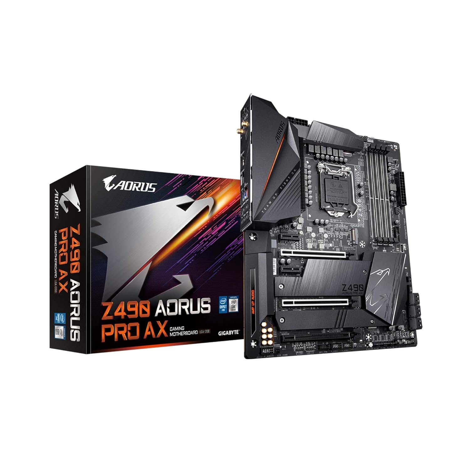 Motherboard Gigabyte Z490 AORUS PRO AX | Supports Intel 10th & 11th Gen processors, 12+1 phase digital VRM, Fins-Array II thermal design, Intel WiFi 6, Intel 2.5GbE LAN, RGB Fusion 2.0