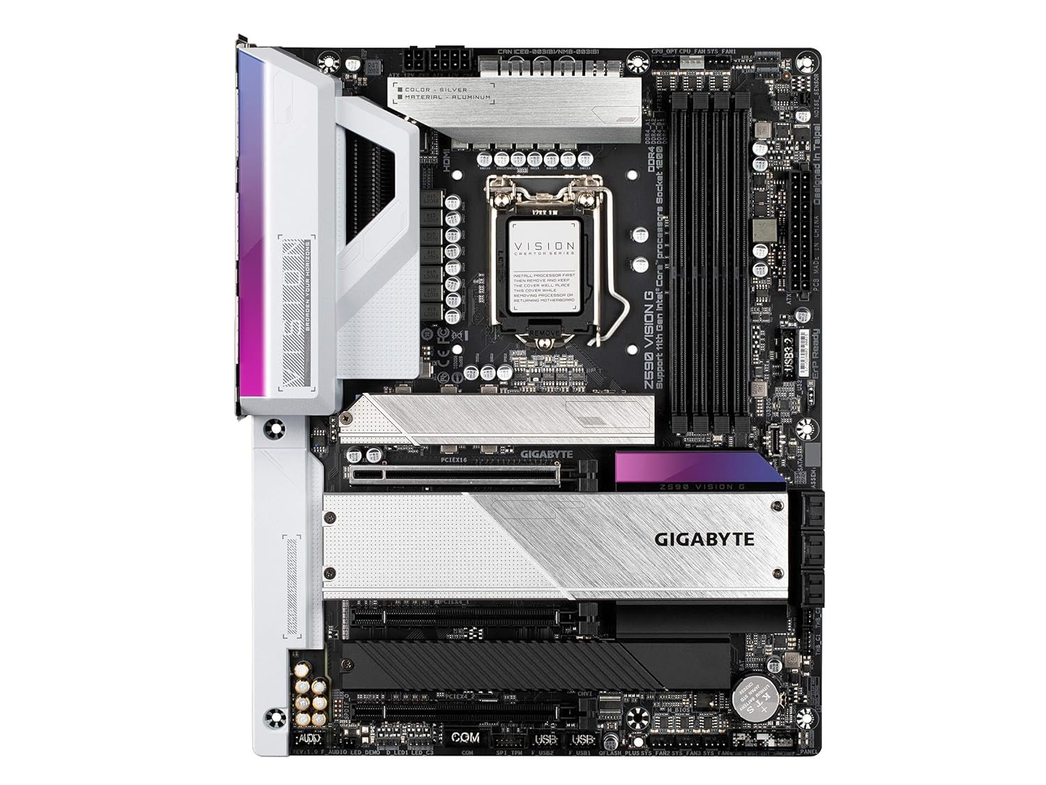 Motherboard Gigabyte Z590 Vision G | LGA1200, Intel Z590, 10th/11th Gen CPU Support, ATX, 3x M.2, PCIe 4.0, USB 3.2 Gen2x2 Type-C, 2.5GbE LAN