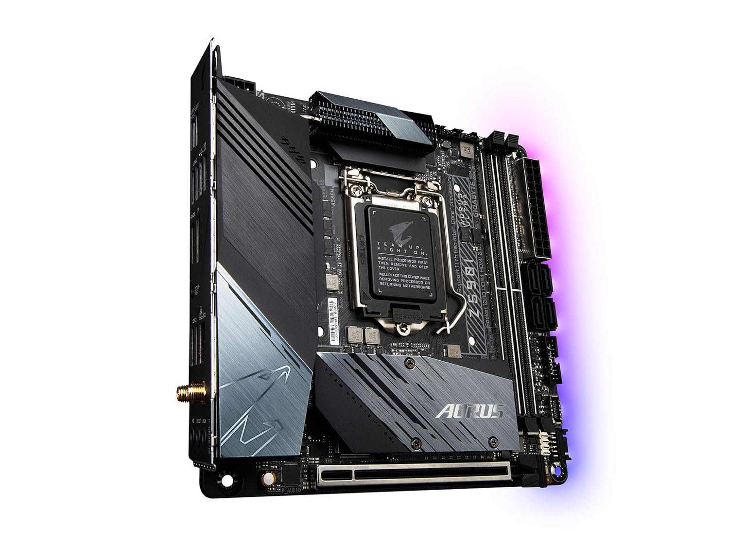 Motherboard Gigabyte Z590 I AORUS Ultra | LGA 1200 / Intel Z590 / Supports 11th & 10th Gen Processors / Mini-ITX / Dual M.2 / PCIe 4.0 / USB 3.2 Gen2X2 Type-C / Intel WiFi 6 / Intel i225V 2.5GbE