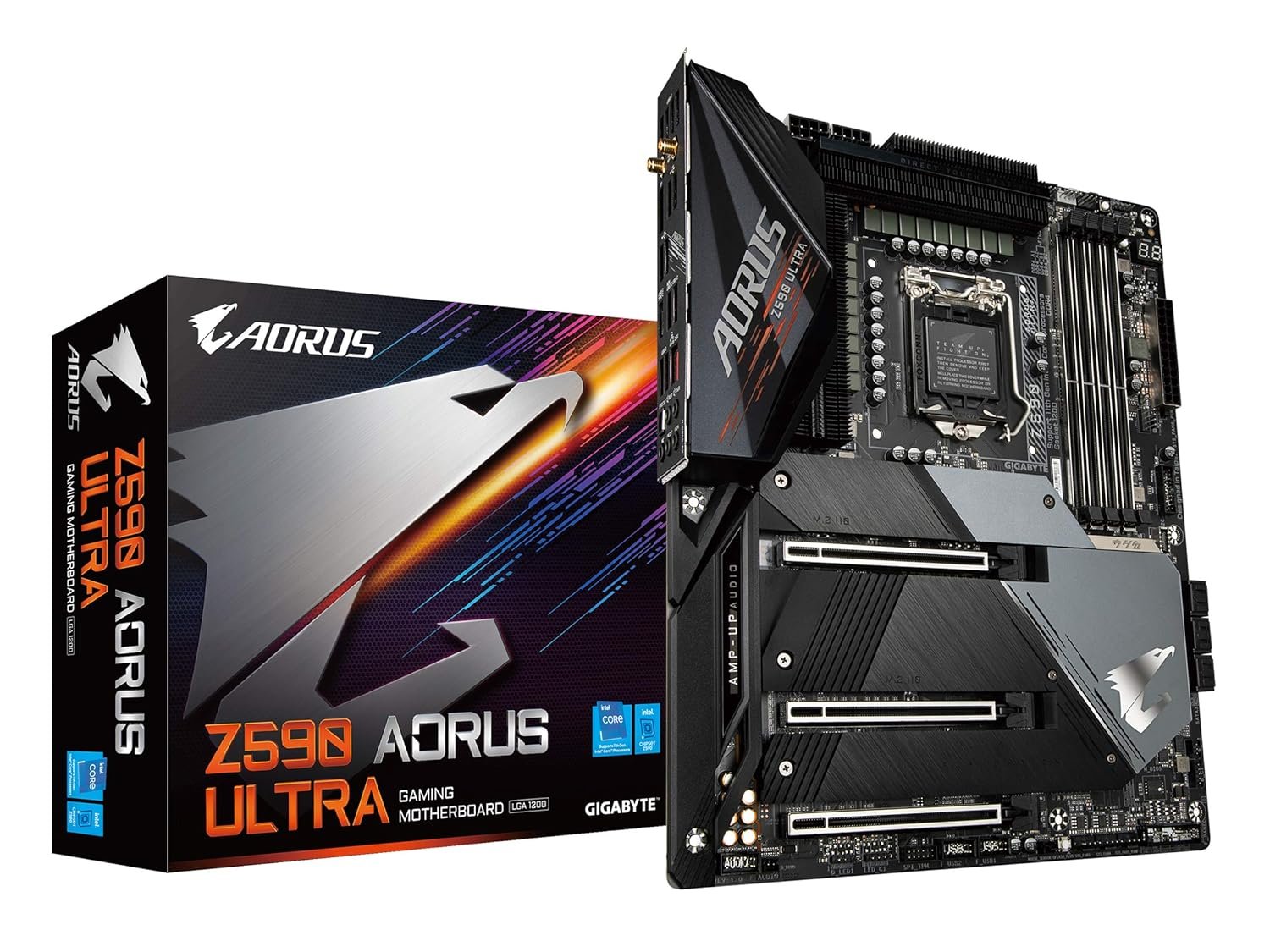 Motherboard Gigabyte Z590 AORUS ULTRA | LGA 1200 / Intel Z590 / ATX / Supports 11th & 10th Gen Processors / Triple M.2 / PCIe 4.0 / USB 3.2 Gen2X2 Type-C / Intel WIFI 6 / 2.5GbE LAN