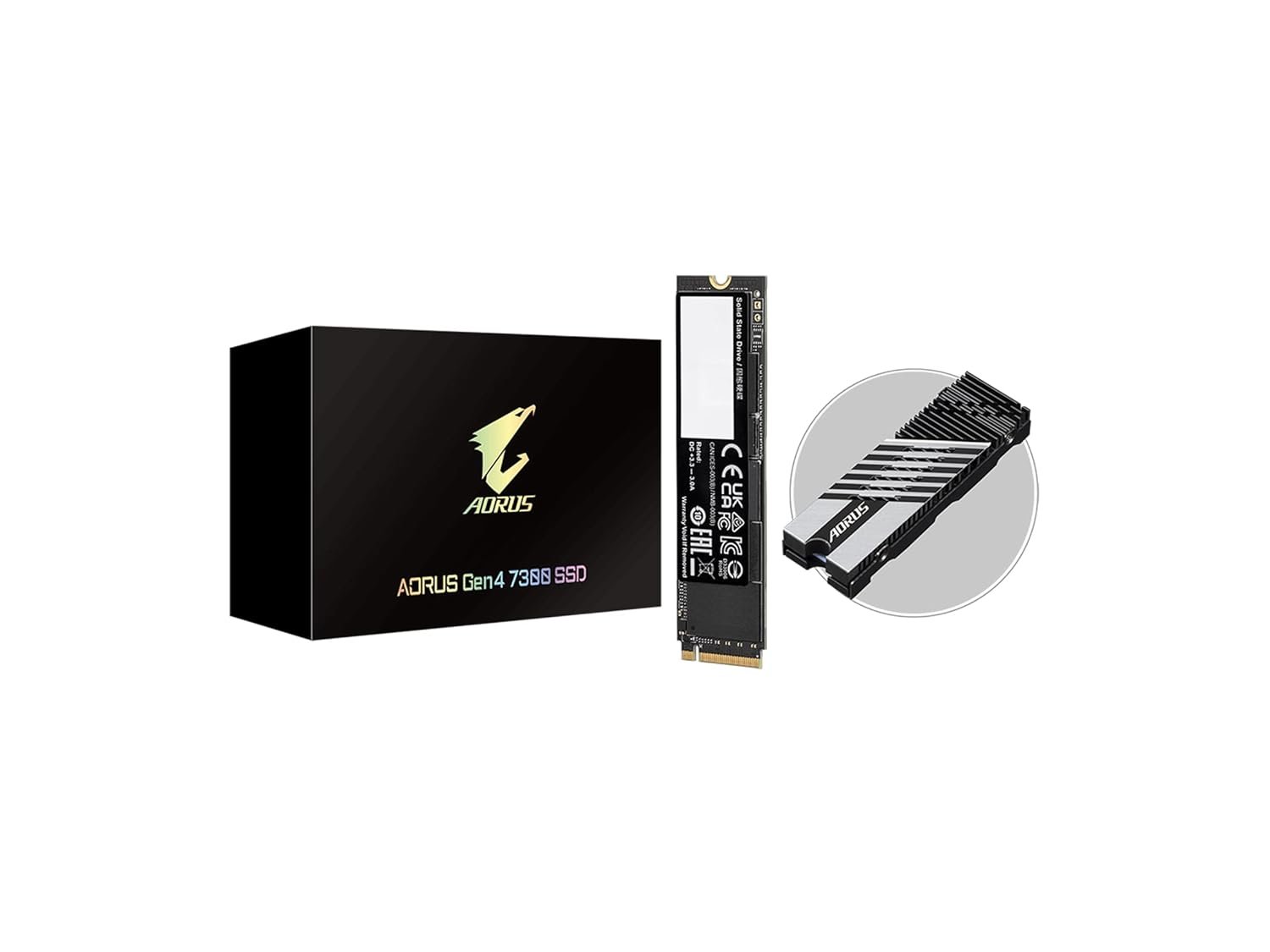 Harddisk Gigabyte AORUS Gen4 7300 SSD AG4732TB | 2TB PCIe 4.0 NVMe M.2 Internal Solid State Hard Drive with Read Speed Up to 7300MB/s, Write Speed Up to 6850MB/s