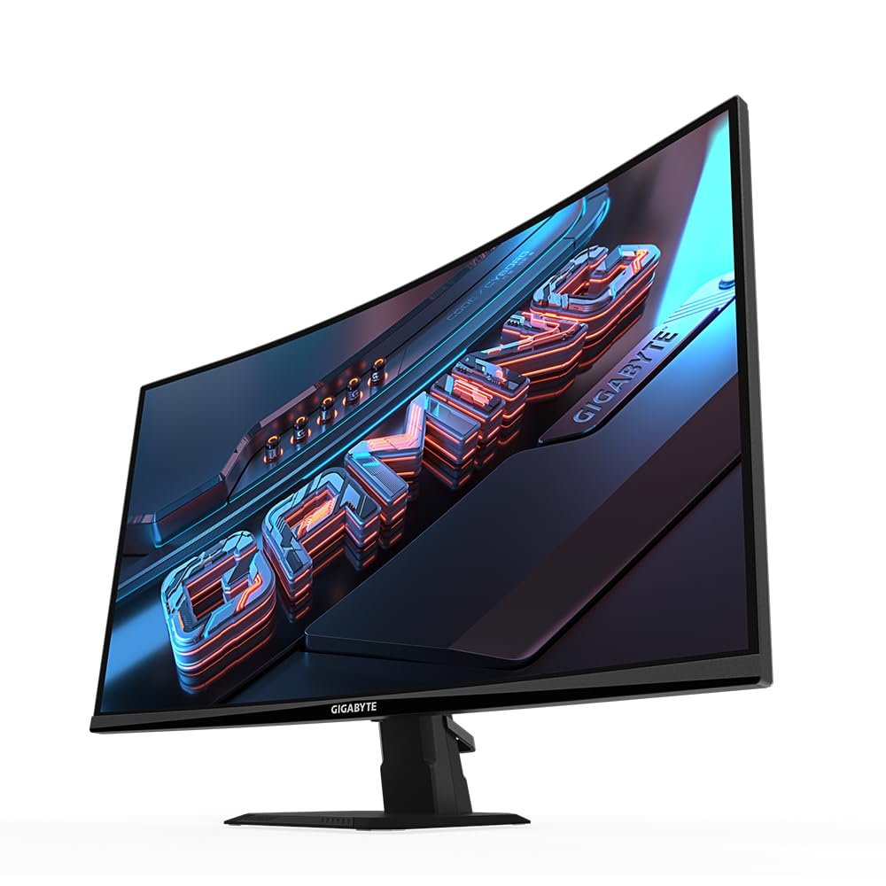 Monitor Gigabyte GS27FC 27 Inch 180Hz 1080P Curved Gaming Monitor | 1920 x 1080 VA 1500R Display, 1ms (MPRT) Response Time, HDR Ready, FreeSync Premium, 1x Display Port 1.4, 2X HDMI 2.0, Black