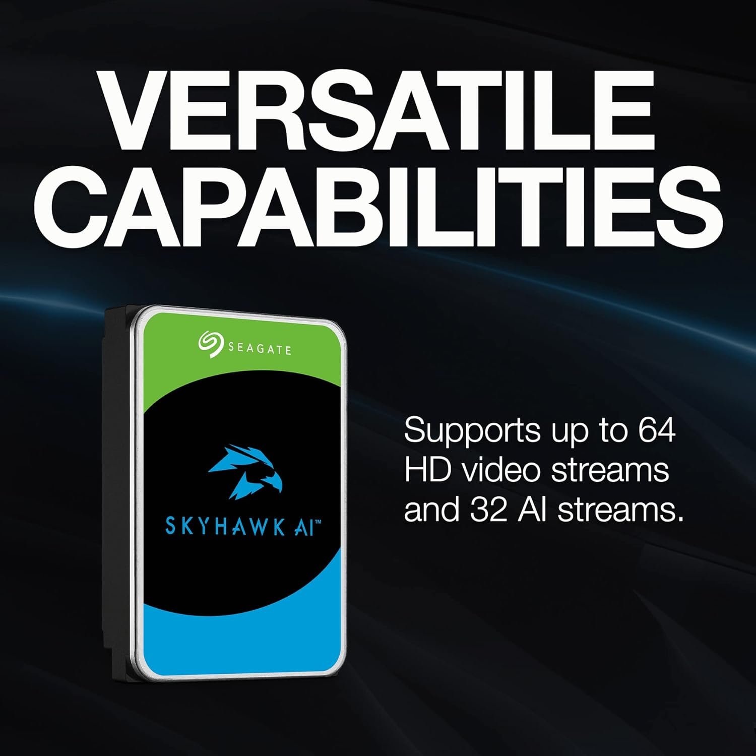 Harddisk Seagate Skyhawk AI 8tb Video Internal Hard Drive HDD 3.5 Inch SATA 6Gb/s 256MB Cache for DVR, NVR, Security Camera System (ST8000VE001)