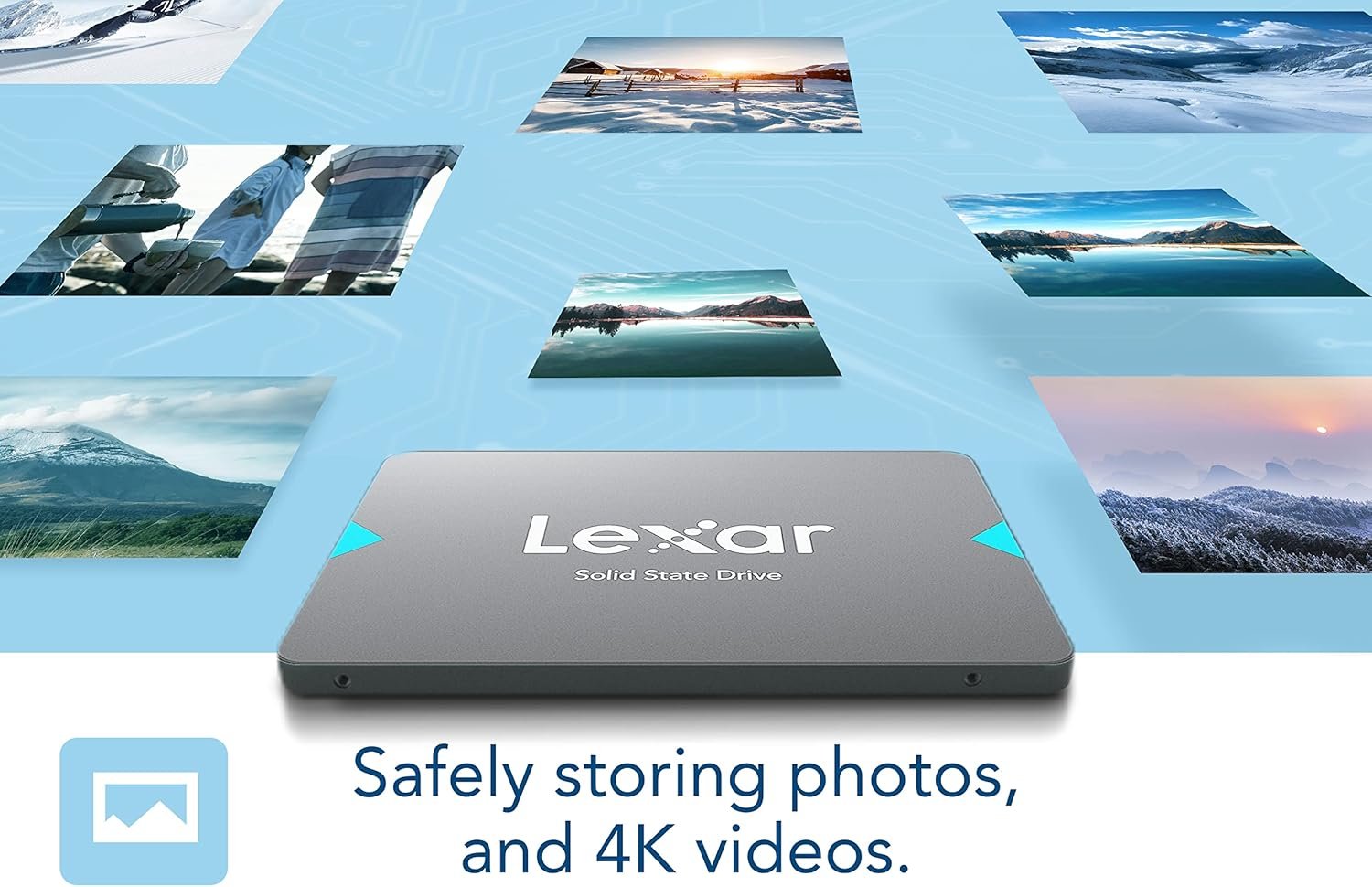Hard Disk Drive Harddisk Lexar NQ100 1TB LNQ100X001T-RNNNG | 2.5 Inch SATA III (6Gb/s) Internal SSD, Upto 550MB/s Read, For PC, Laptop & Desktop, Black