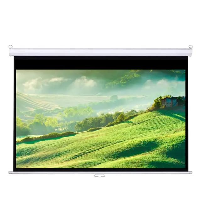 Projector Screen 10x8 Insta Lock 150 Inch Manual | Auto Lock Mechanism, Slow Retraction, 4:3 Aspect Ratio, 1.1 Gain, Large Projection Screen