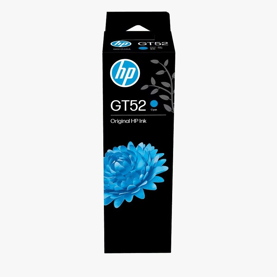 Ink Cartridge HP GT52 Cyan Ink Bottle M0H54AA | Compatible with HP DJ GT 5810 and 5820 AIO, HP Ink Tank 310 series, HP Ink Tank Wireless 410 series, HP Smart Tank 350 & 510 series, HP Smart Tank Wireless 450 series, HP Smart Tank Plus 550 & 610 series