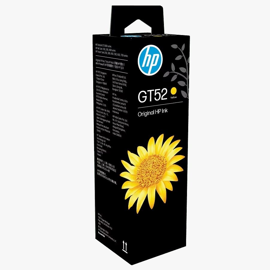 Ink Cartridge HP GT52 Yellow Ink Bottle M0H56AA | Compatible with HP DJ GT 5810 and 5820 AIO, HP Ink Tank 310 series, HP Ink Tank Wireless 410 series, HP Smart Tank 350 & 510 series, HP Smart Tank Wireless 450 series, HP Smart Tank Plus 550 & 610 series
