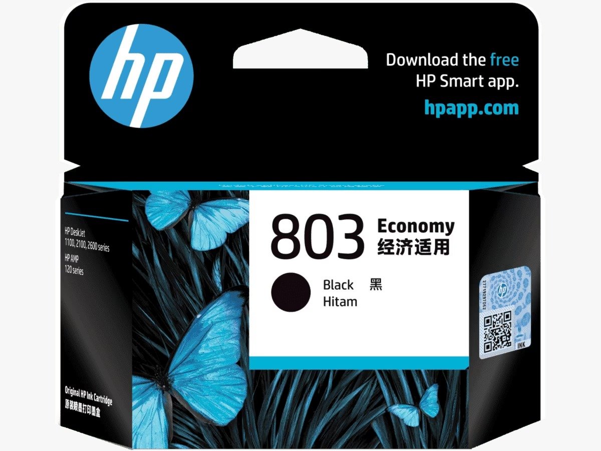 Ink Cartridge HP 803 Economy Black 3YP42AA | 155 Pages Yield, Compatible With HP DeskJet All-in-One 2132, 2131, 2623, 2622, 2621, HP DeskJet 1112, 1111, HP AMP 120, 125