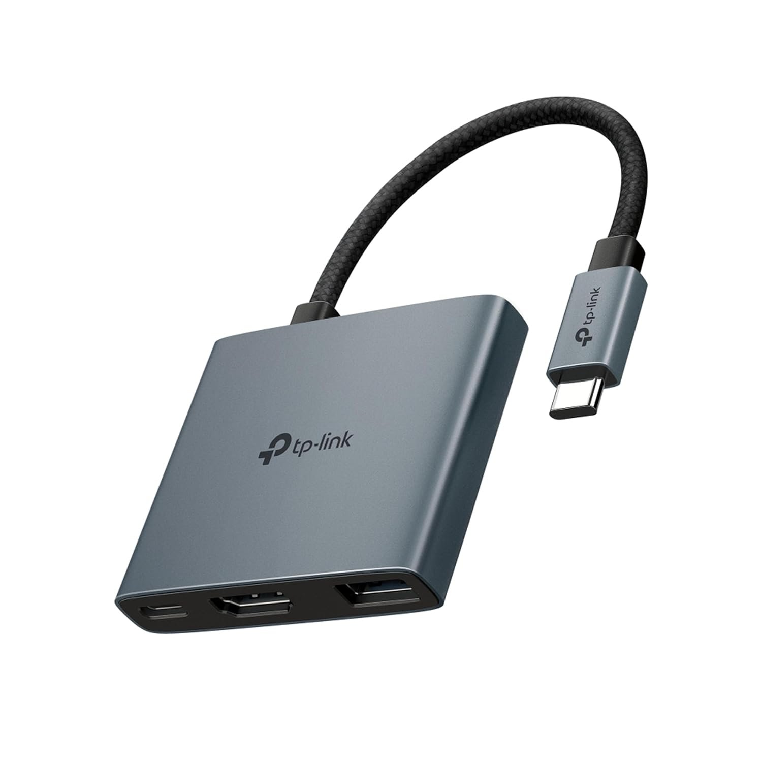 Cable Hub TP-Link UH3020C | USB Type-C 3 in 1 Hub, USB 3.0, 5Gbps Data Transfer, USB A, HDMI 4K@60Hz, 100W PD 3.0 Fast Charging, Expand Connections, Self-Storage, Braided Cable, Plug & Play, Easy To Use, Black