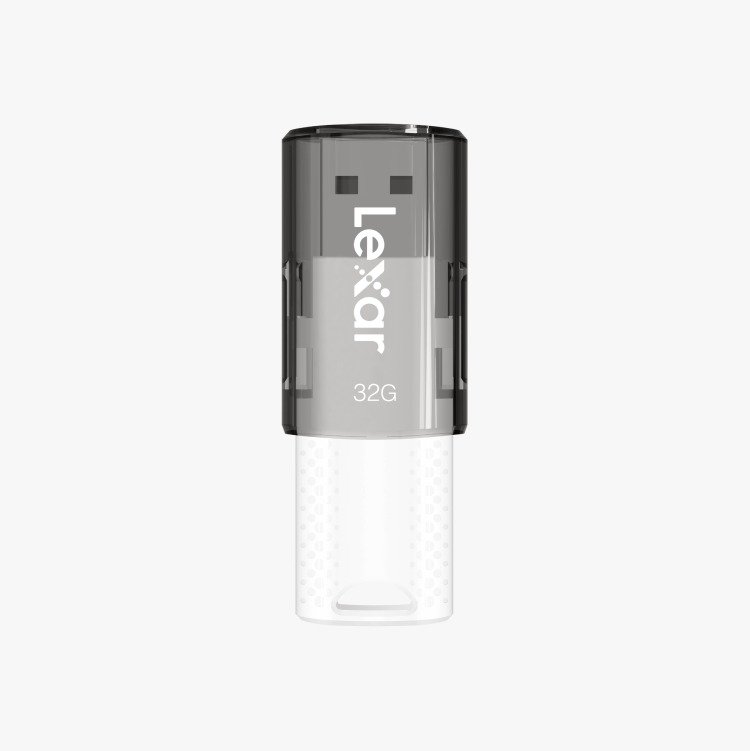 Pendrive Lexar 32GB LJDS060032G-BNBNG JumpDrive S60 USB 2.0 Flash Drive | Reliable Portable Storage, Compact Design, Protective Sliding Cover, Plug & Play, Compatible with PC & Mac Systems, White