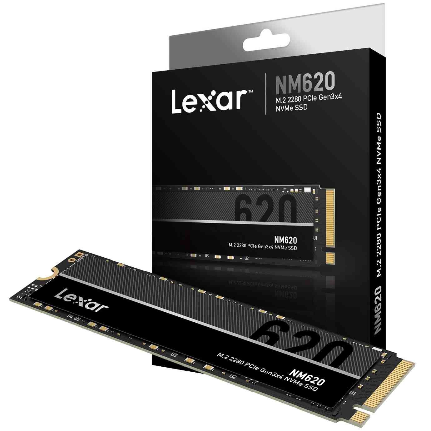 Harddisk Lexar NM620 1TB LNM620X001T-RNNNG | M.2 2280 PCle Gen 3x4 NVMe 3D NAND Flash Internal SSD, Up To 3500MB/s Read, 3000MB/s Write, Black