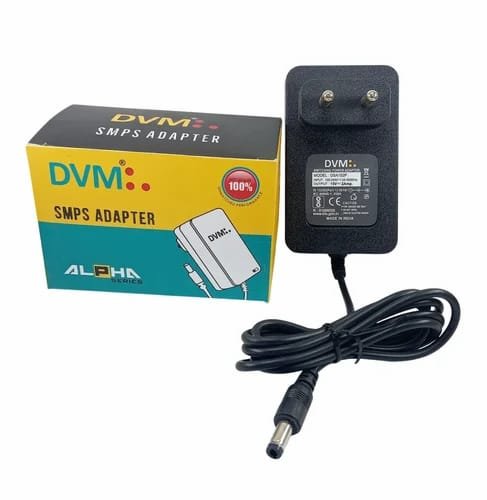 Power Adapter DVM 12V 2AMP DC PIN For DVR | Over Current, Over Voltage & Short Circuit Protection, SMPS Adapter, Black
