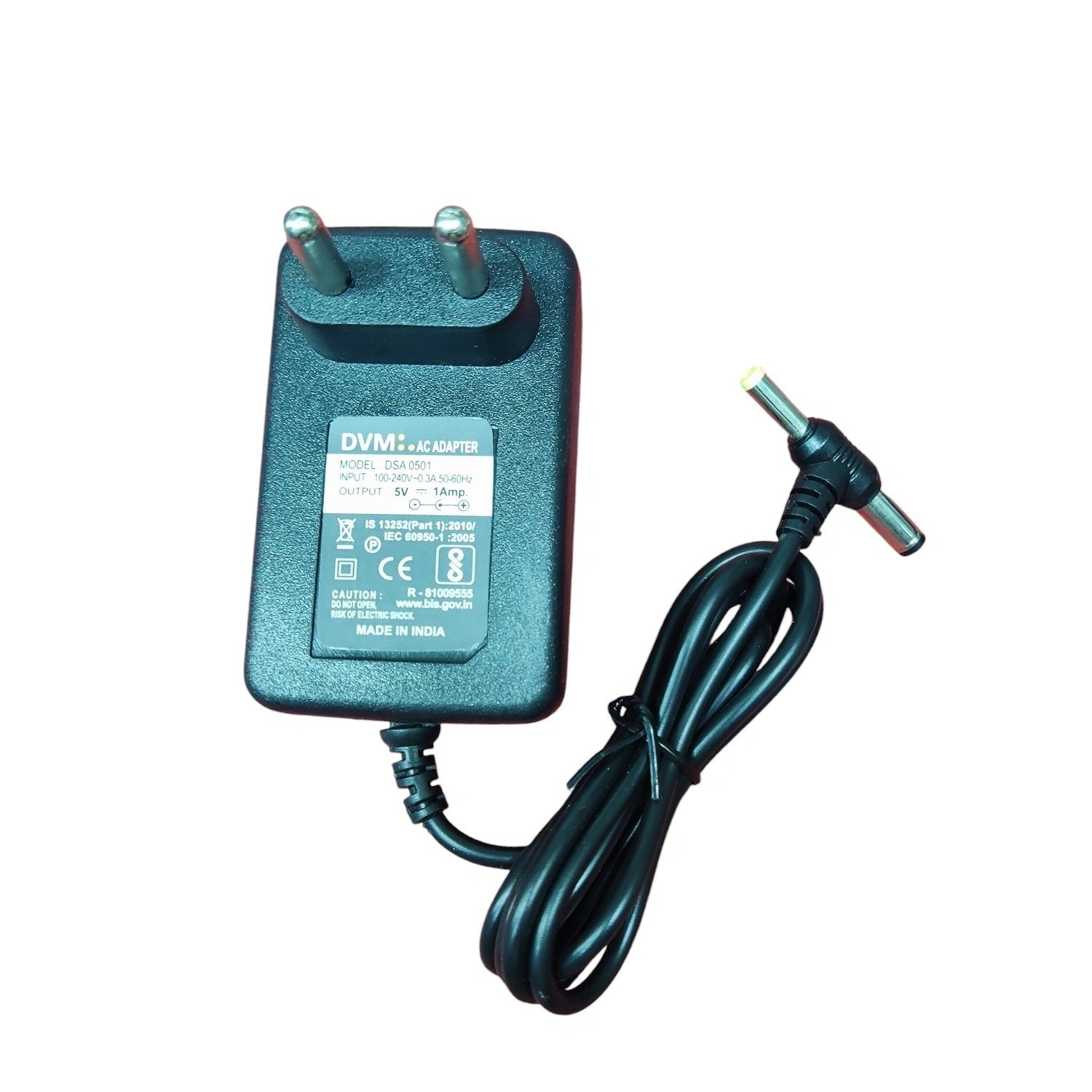 Power Adapter DVM 6V 1AMP DC + SONY PIN | Over Current, Over Voltage & Short Circuit Protection, SMPS Adapter, Black