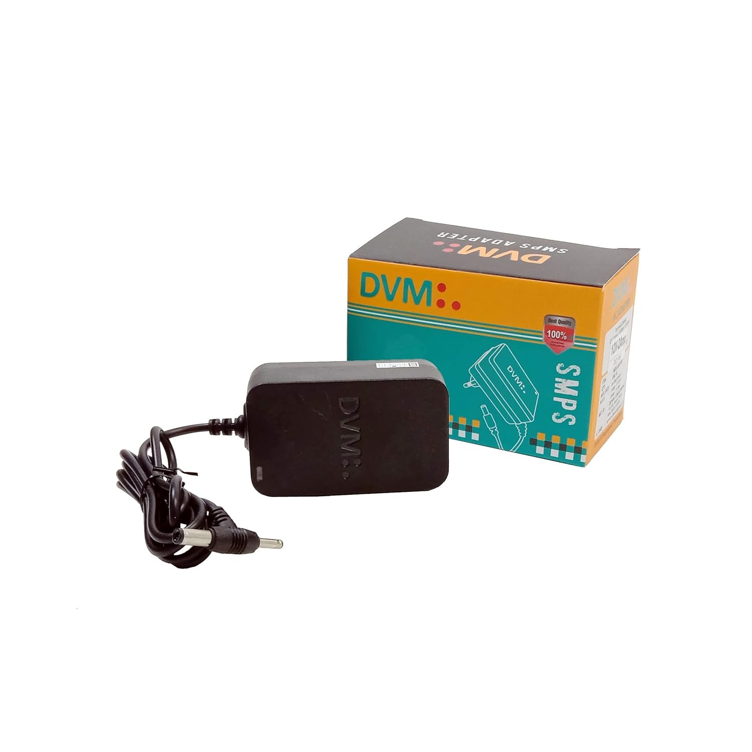 Power Adapter DVM 12V 2AMP DC + SONY PIN | Over Current, Over Voltage & Short Circuit Protection, SMPS Adapter, Black