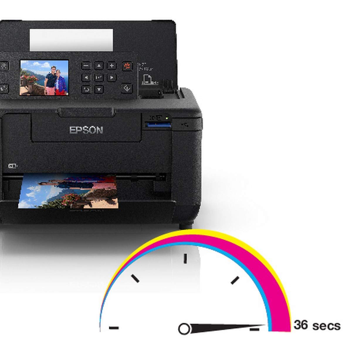 Printer Epson PictureMate PM520 WiFi Photo Colour Printer, Print Resolution Upto 5760dpi, Rechargeble Battery Option, Lightweight & Portable, Black