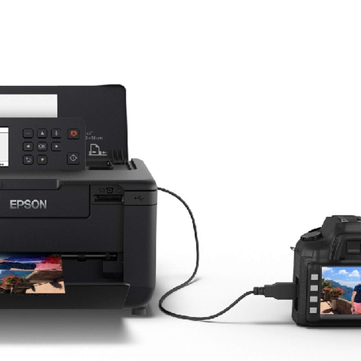 Printer Epson PictureMate PM520 WiFi Photo Colour Printer, Print Resolution Upto 5760dpi, Rechargeble Battery Option, Lightweight & Portable, Black