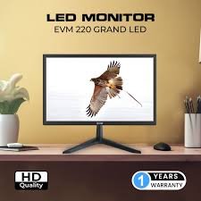 Monitor EVM 220 Grand LED | 21.5" 1440Γ900 Hz, 5ms Fast Response Time, True Pixel, 16.7M Display Colors, VGA+HDMI, 100x100mm VESA Wall Mountable, Black