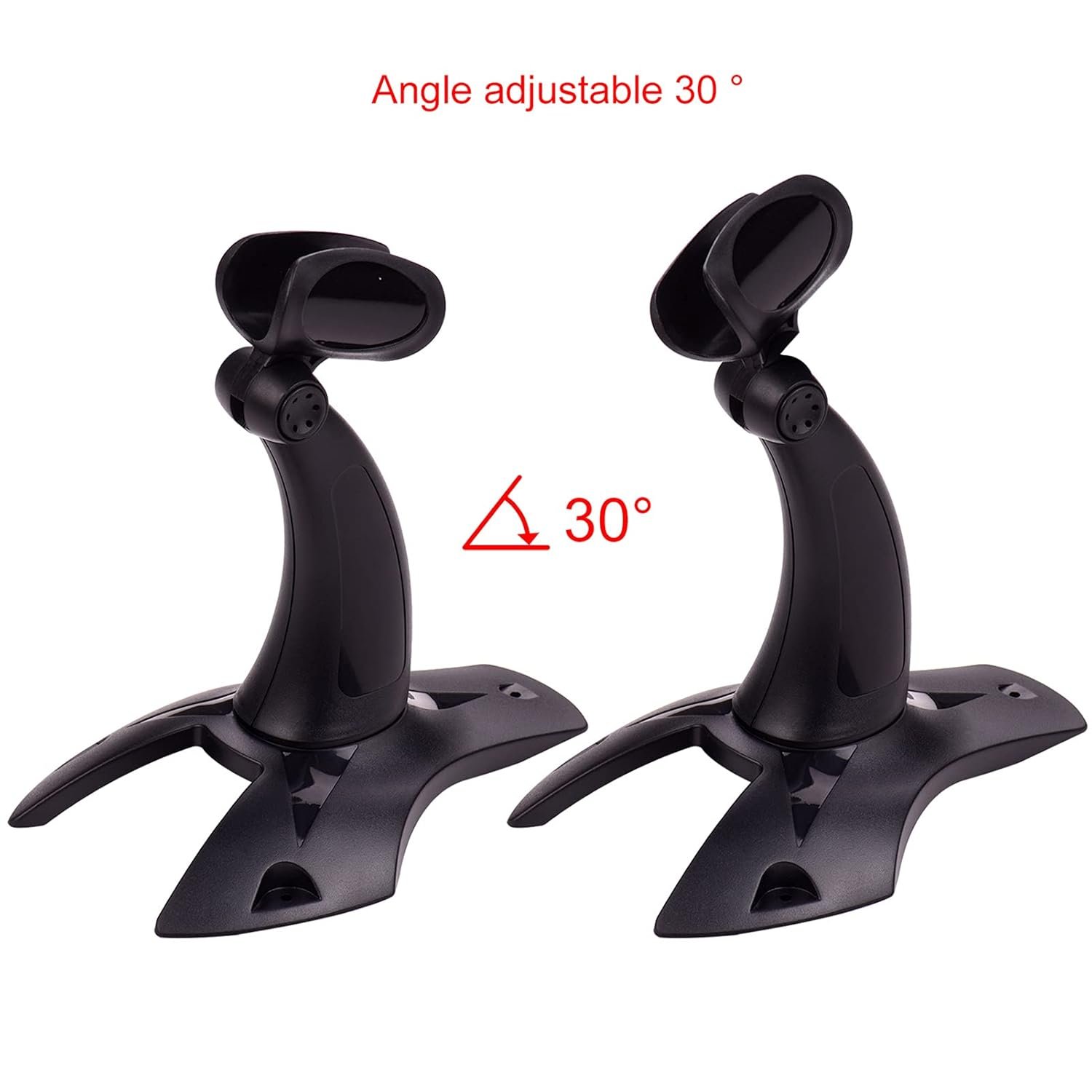 Barcode Scanner Stand EVM Bracket Stand Holder With Large Base Ultra-Stable Detachable, High Quality ABS, Sturdy & Durable, Compatible for All Kinds Handheld Barcode Scanner Reader, Black