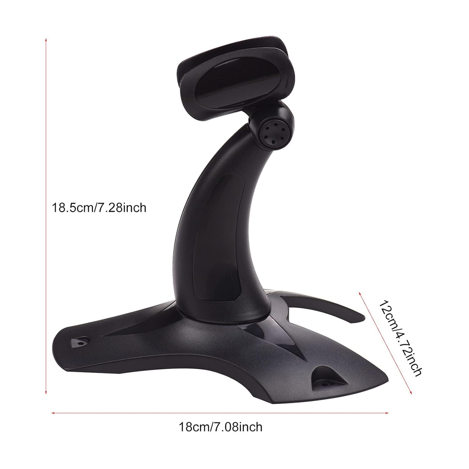 Barcode Scanner Stand EVM Bracket Stand Holder With Large Base Ultra-Stable Detachable, High Quality ABS, Sturdy & Durable, Compatible for All Kinds Handheld Barcode Scanner Reader, Black