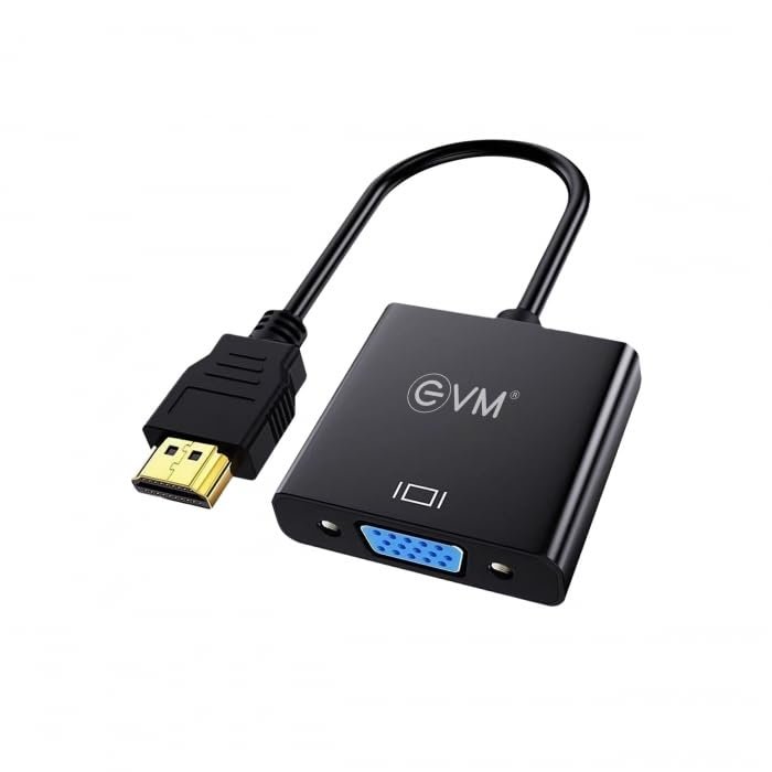 Converter EVM HDMI To VGA EVM-HDVGA | Compact Design, Superior Stability, HDMI Male To VGA Female Adapter for Computer, Desktop